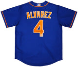 New York Mets Francisco Alvarez Autographed Blue Nike Jersey Size L Beckett BAS Witness Stock #220557