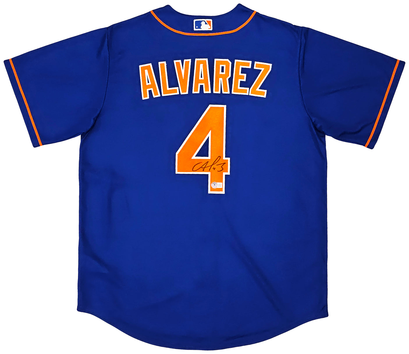 New York Mets Francisco Alvarez Autographed Blue Nike Jersey Size L Beckett BAS Witness Stock #220557