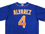 New York Mets Francisco Alvarez Autographed Blue Nike Jersey Size L Beckett BAS Witness Stock #220557