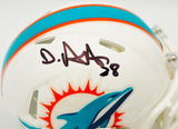 De'Von Achane Autographed Miami Dolphins White Speed Mini Helmet Beckett BAS Witness Stock #235091