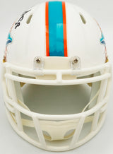 De'Von Achane Autographed Miami Dolphins White Speed Mini Helmet Beckett BAS Witness Stock #235091