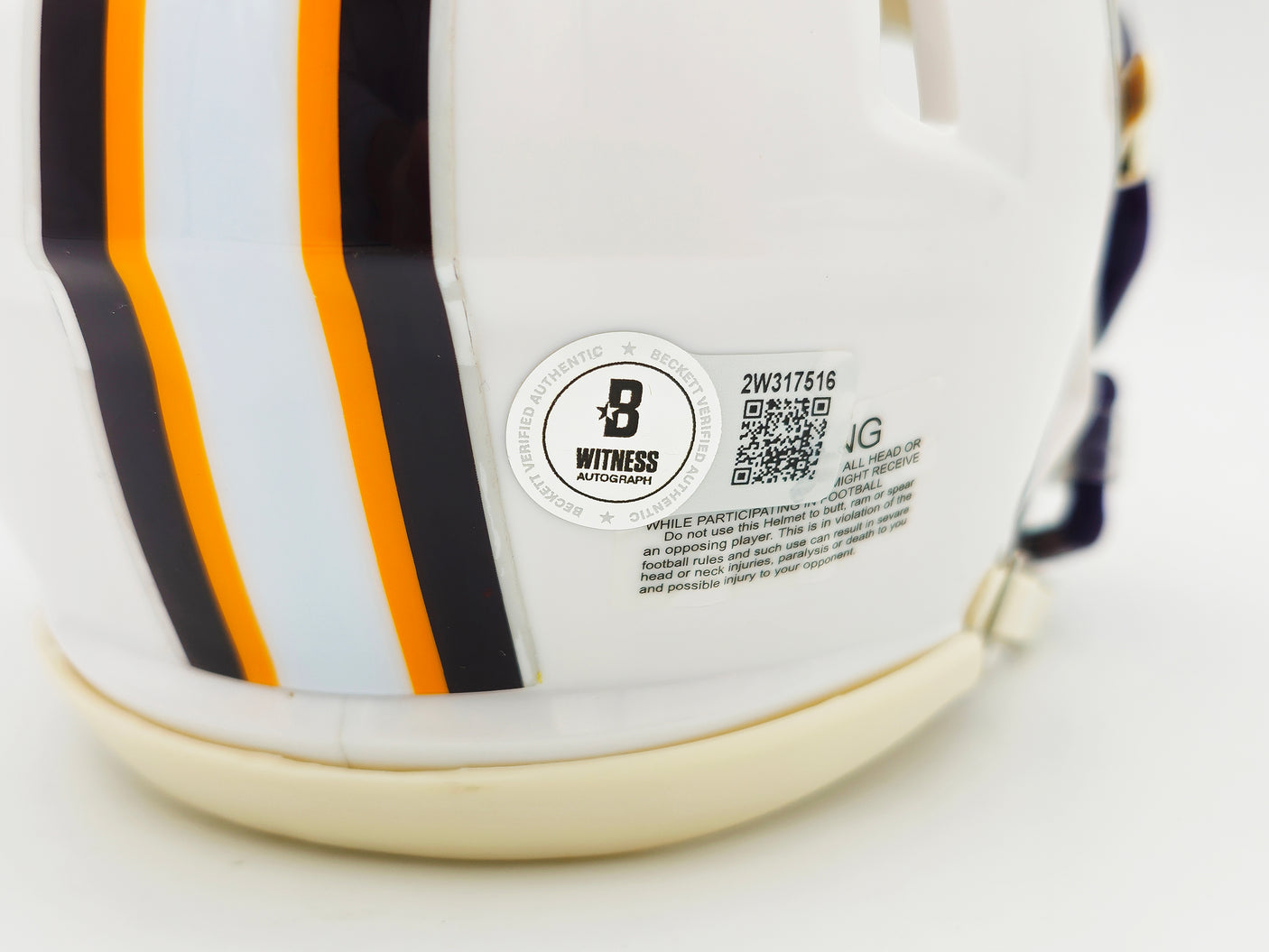 Odell Beckham Jr. Autographed LSU Tigers White Speed Mini Helmet Beckett BAS Witness Stock #235089