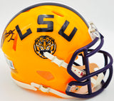 Odell Beckham Jr. Autographed LSU Tigers Yellow Speed Mini Helmet Beckett BAS Witness Stock #235088