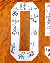2005 CFB National Champions Texas Longhorns Autographed Orange Jersey With 24 Signatures Including Vince Young Beckett BAS QR Stock #234967