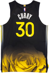 Golden State Warriors Stephen Curry Autographed Black Nike Authentic City Edition Jersey Size 48 Length +2 Beckett BAS QR Stock #234964