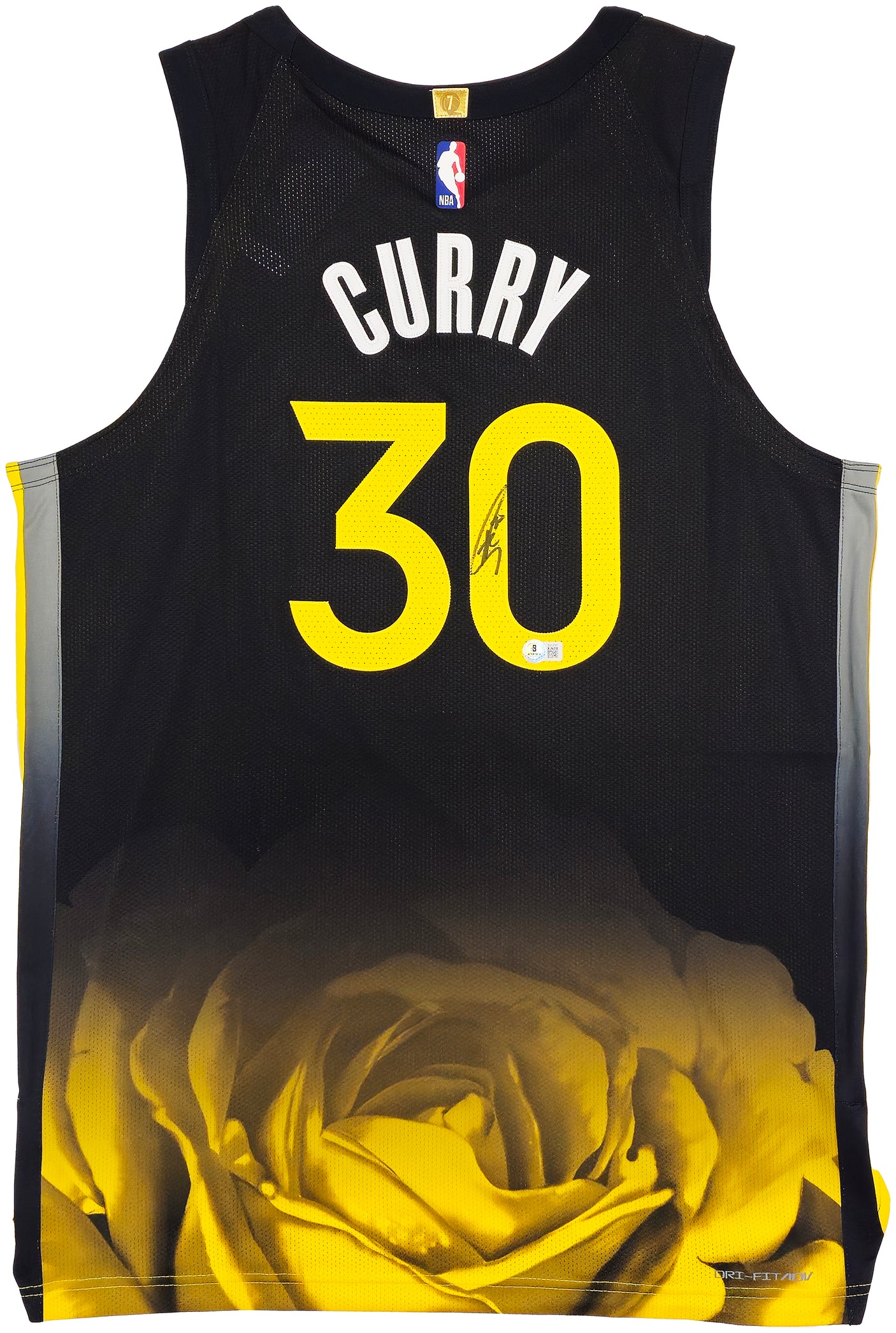 Golden State Warriors Stephen Curry Autographed Black Nike Authentic City Edition Jersey Size 48 Length +2 Beckett BAS QR Stock #234964