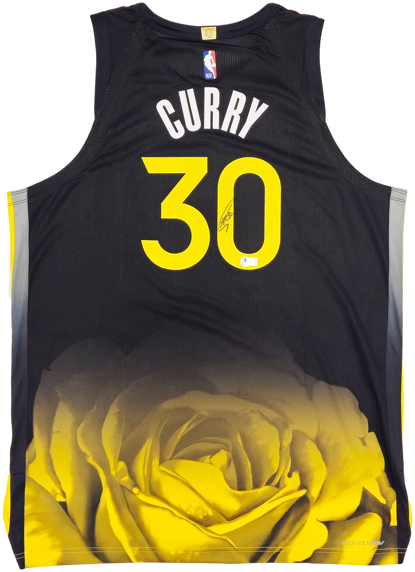 Golden State Warriors Stephen Curry Autographed Black Nike Authentic City Edition Jersey Size 52 Length +2 Beckett BAS QR Stock #234965