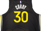 Golden State Warriors Stephen Curry Autographed Black Nike Authentic City Edition Jersey Size 52 Length +2 Beckett BAS QR Stock #234965
