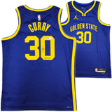 Golden State Warriors Stephen Curry Autographed Blue Nike Jordan Statement Edition Jersey Size 48 "Bible Verse" Beckett BAS QR Stock #234962
