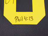 Golden State Warriors Stephen Curry Autographed Blue Nike Jordan Statement Edition Jersey Size 48 "Bible Verse" Beckett BAS QR Stock #234962