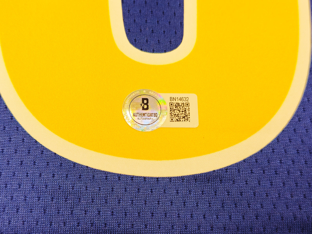 Golden State Warriors Stephen Curry Autographed Blue Nike Swingman Classic Edition Jersey Size 48 Beckett BAS QR Stock #234961