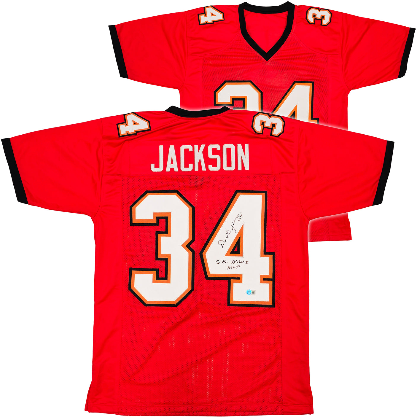Tampa Bay Buccaneers Dexter Jackson Autographed Red Jersey "SB XXXVII MVP" Beckett BAS QR Stock #234956