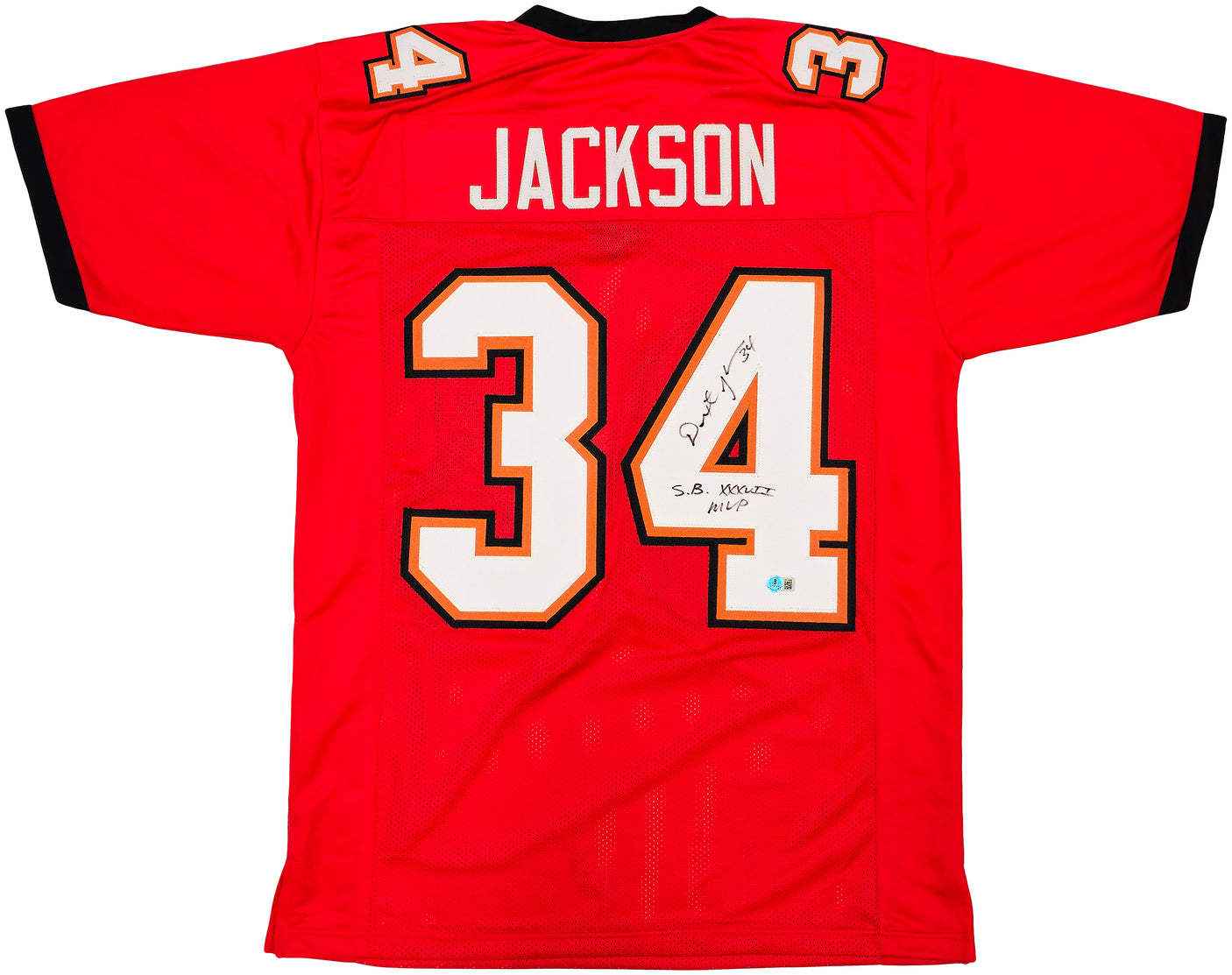 Tampa Bay Buccaneers Dexter Jackson Autographed Red Jersey "SB XXXVII MVP" Beckett BAS QR Stock #234956