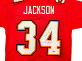 Tampa Bay Buccaneers Dexter Jackson Autographed Red Jersey "SB XXXVII MVP" Beckett BAS QR Stock #234956