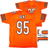 Chicago Bears Richard Dent Autographed Orange Jersey "HOF 11" Beckett BAS Witness Stock #221053