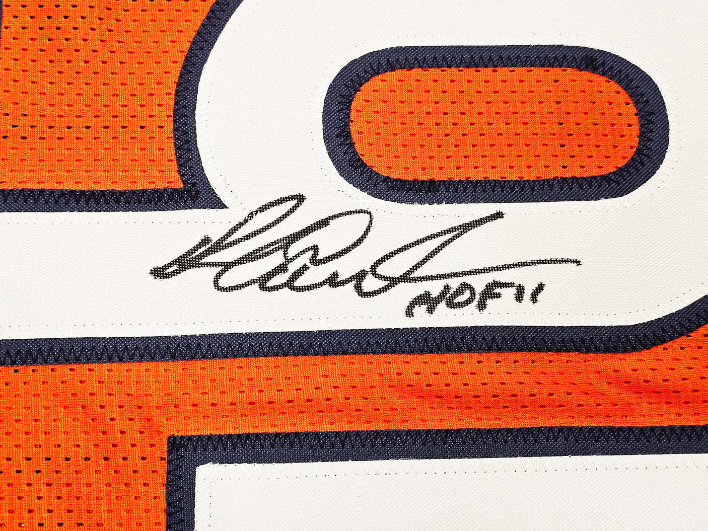 Chicago Bears Richard Dent Autographed Orange Jersey "HOF 11" Beckett BAS Witness Stock #221053