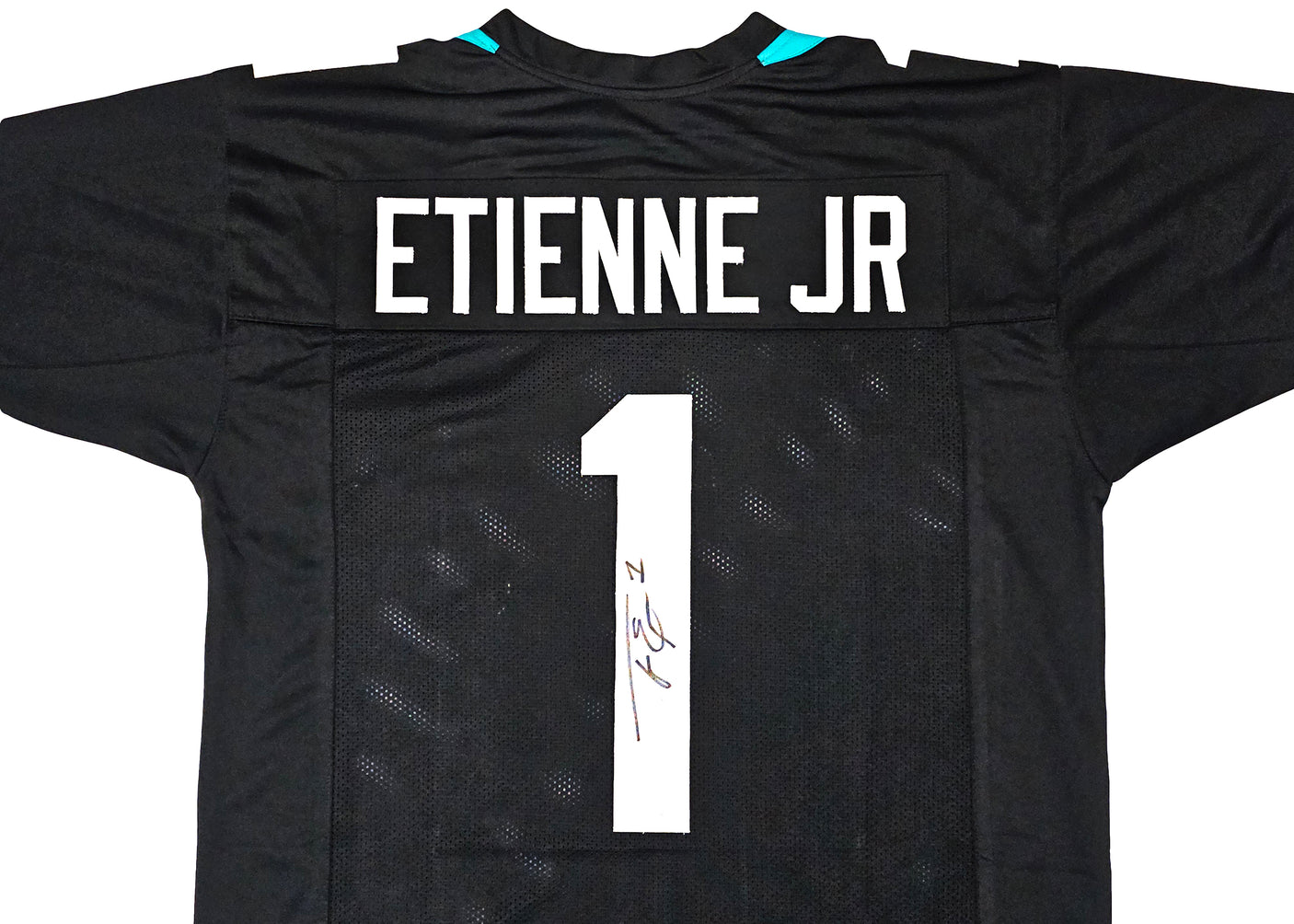 Jacksonville Jaguars Travis Etienne Autographed Black Jersey Beckett BAS Witness Stock #220898