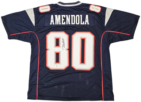 New England Patriots Danny Amendola Autographed Blue Jersey Beckett BAS Witness Stock #221078