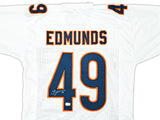 Chicago Bears Tremaine Edmunds Autographed White Jersey Beckett BAS Witness Stock #221052