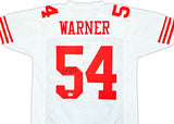 San Francisco 49ers Fred Warner Autographed White Jersey Beckett BAS Witness Stock #221072