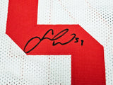 San Francisco 49ers Fred Warner Autographed White Jersey Beckett BAS Witness Stock #221072