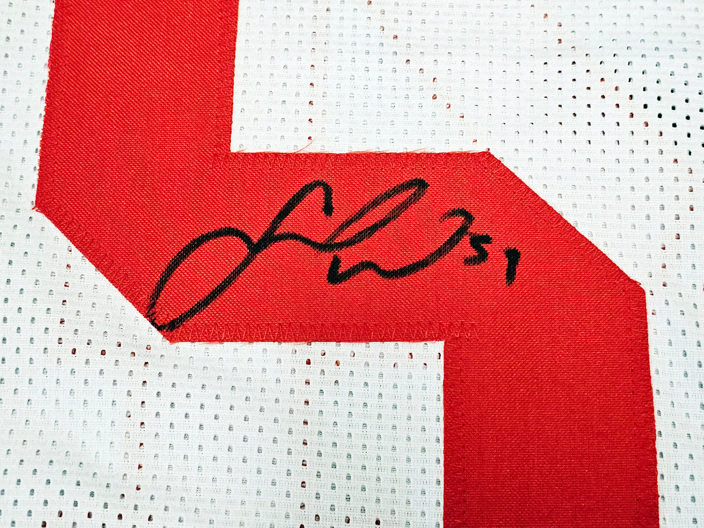 San Francisco 49ers Fred Warner Autographed White Jersey Beckett BAS Witness Stock #221072