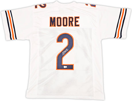 Chicago Bears DJ Moore Autographed White Jersey Beckett BAS Witness Stock #221066