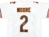 Chicago Bears DJ Moore Autographed White Jersey Beckett BAS Witness Stock #221066