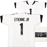 Jacksonville Jaguars Travis Etienne Autographed White Jersey Beckett BAS Witness Stock #220897
