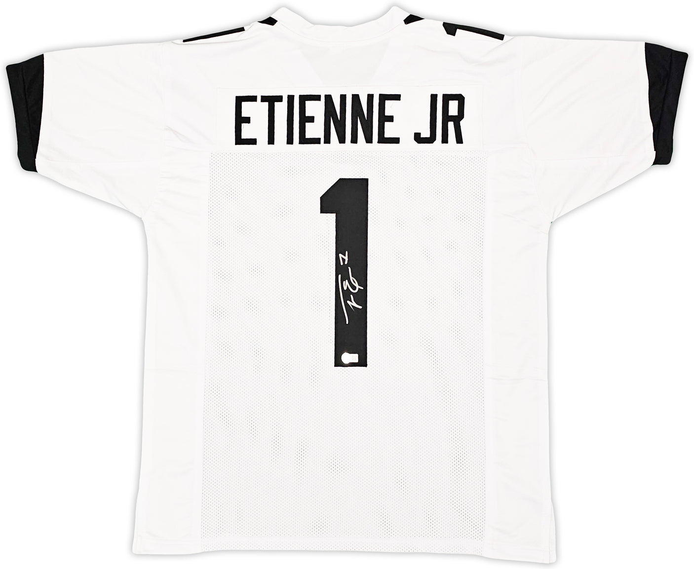 Jacksonville Jaguars Travis Etienne Autographed White Jersey Beckett BAS Witness Stock #220897