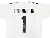 Jacksonville Jaguars Travis Etienne Autographed White Jersey Beckett BAS Witness Stock #220897
