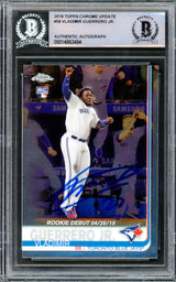 Vladimir Guerrero Jr. Autographed 2019 Topps Chrome Update Rookie Card #58 Toronto Blue Jays Beckett BAS Stock #209785