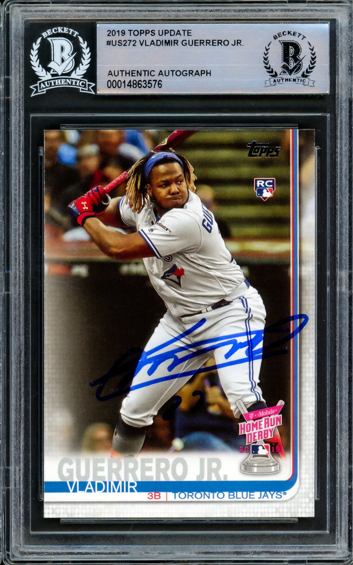 Vladimir Guerrero Jr. Autographed 2019 Topps Update Rookie Card #US272 Toronto Blue Jays Beckett BAS Stock #209786