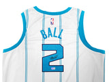 Charlotte Hornets LaMelo Ball Autographed White Nike Swingman Jersey Size XXL Beckett BAS QR Stock #209488