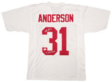 Alabama Crimson Tide Will Anderson Autographed White Jersey "Terminator" Beckett BAS Witness Stock #209475