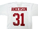 Alabama Crimson Tide Will Anderson Autographed White Jersey "Terminator" Beckett BAS Witness Stock #209475