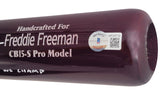 Freddie Freeman Autographed Red & Blue Marucci Game Model Bat Los Angeles Dodgers "21 WS Champs" Beckett BAS QR Stock #209155