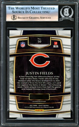 Justin Fields Autographed 2021 Select Rookie Card #50 Chicago Bears Beckett BAS Stock #221179