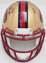 William Floyd Autographed San Francisco 49ers Gold 96-08 Throwback Speed Mini Helmet "Bar None" Beckett BAS QR Stock #221144