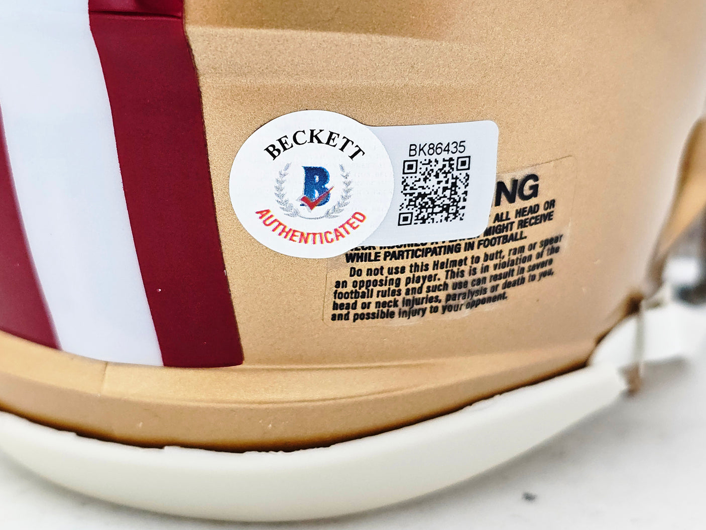 Charvarius Ward Autographed San Francisco 49ers Gold Speed Mini Helmet Beckett BAS QR Stock #221167