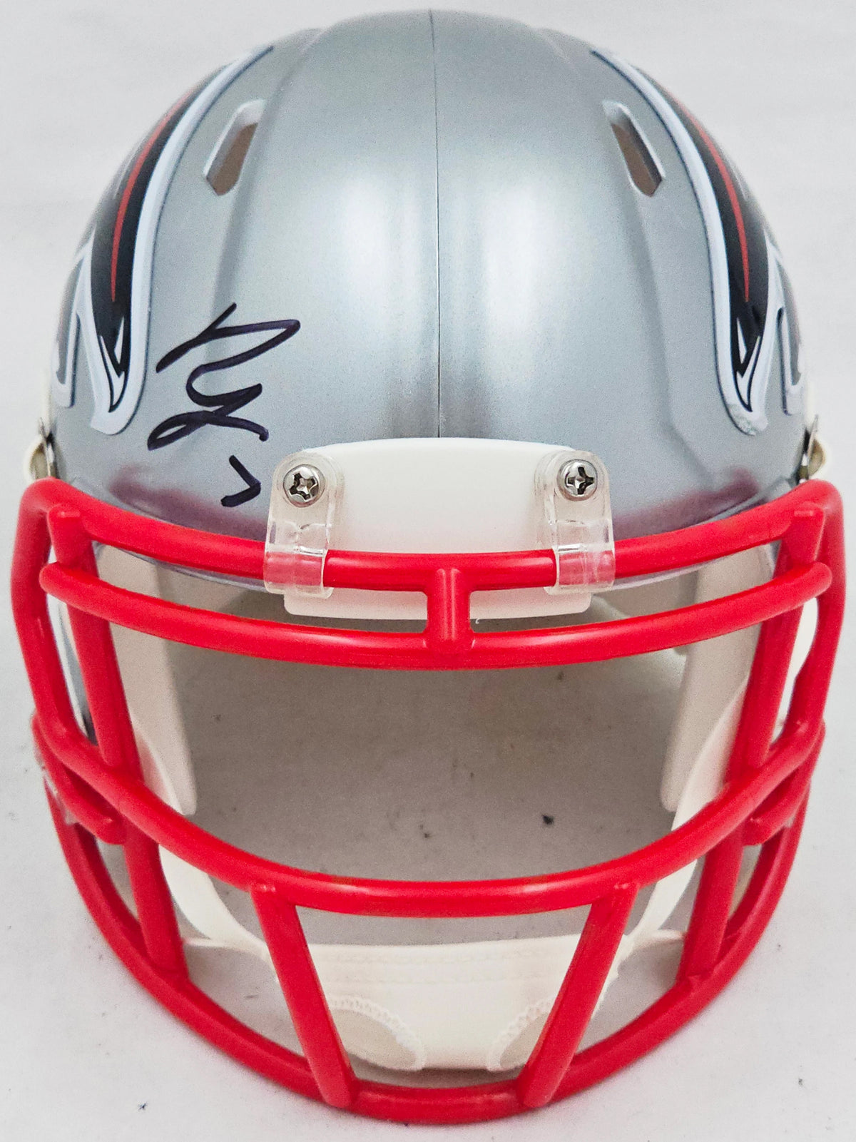Bijan Robinson Autographed Atlanta Falcons Flash Gray Speed Mini Helmet Beckett BAS Witness Stock #268071