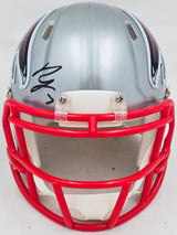 Bijan Robinson Autographed Atlanta Falcons Flash Gray Speed Mini Helmet Beckett BAS Witness Stock #268071