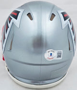 Bijan Robinson Autographed Atlanta Falcons Flash Gray Speed Mini Helmet Beckett BAS Witness Stock #268071