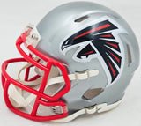 Bijan Robinson Autographed Atlanta Falcons Flash Gray Speed Mini Helmet Beckett BAS Witness Stock #221145
