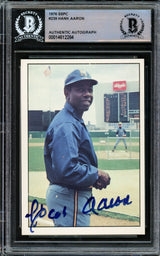 Hank Aaron Autographed 1975 SSPC Card #239 Milwaukee Brewers Beckett BAS #14612284
