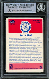 Larry Bird Autographed 1986-87 Fleer Sticker Card #2 Boston Celtics Beckett BAS #14612406