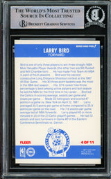 Larry Bird Autographed 1987-88 Fleer Sticker Card #4 Boston Celtics Beckett BAS #14612412