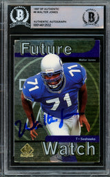 Walter Jones Autographed 1997 Upper Deck SP Rookie Card #6 Seattle Seahawks Beckett BAS #14612532