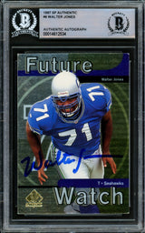 Walter Jones Autographed 1997 Upper Deck SP Rookie Card #6 Seattle Seahawks Beckett BAS #14612534