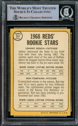 Johnny Bench Autographed 1968 Topps Rookie Card #247 Cincinnati Reds Beckett BAS #14862526